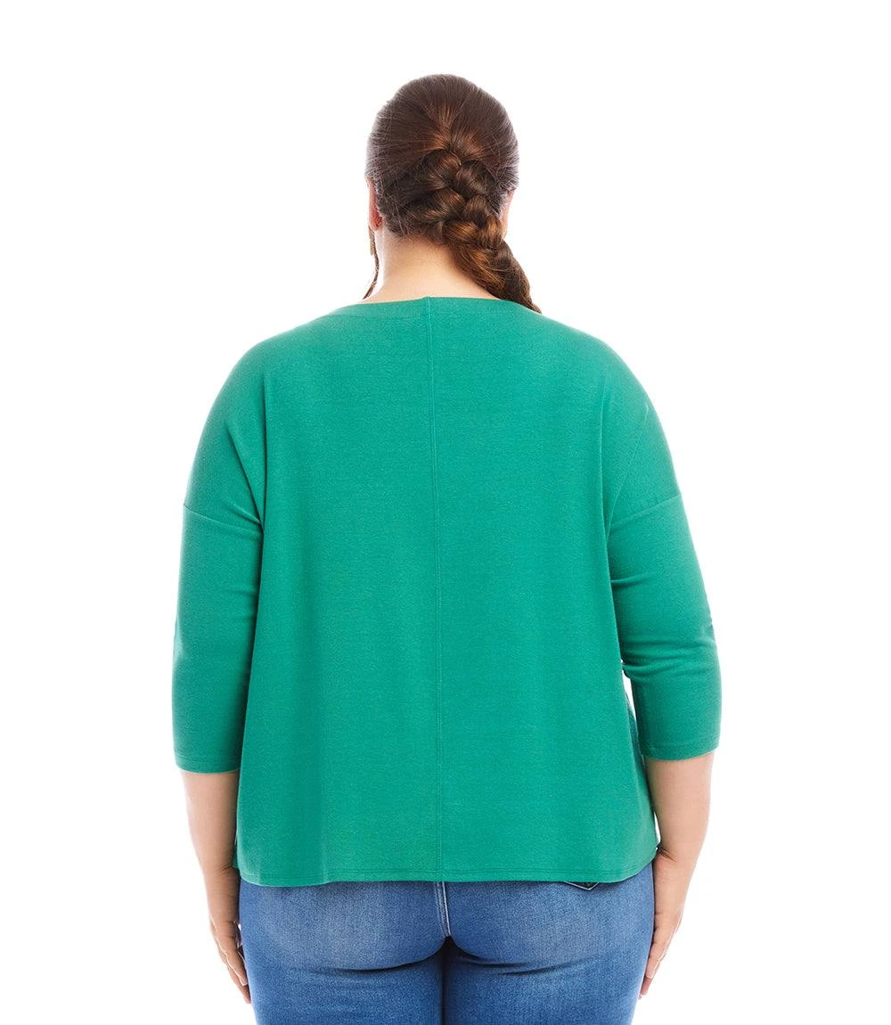 Plus Size 3/4 Sleeve Boatneck Top 5 Plus Size 3/4 Sleeve Boatneck Top - Image 3