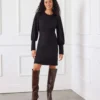 Petite Size Bishop Sleeve Dress 1 Petite Size Bishop Sleeve Dress -Ghost London karenkane 2024 fall 3L08701P BLK 000