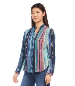 Long Sleeve Placket Top