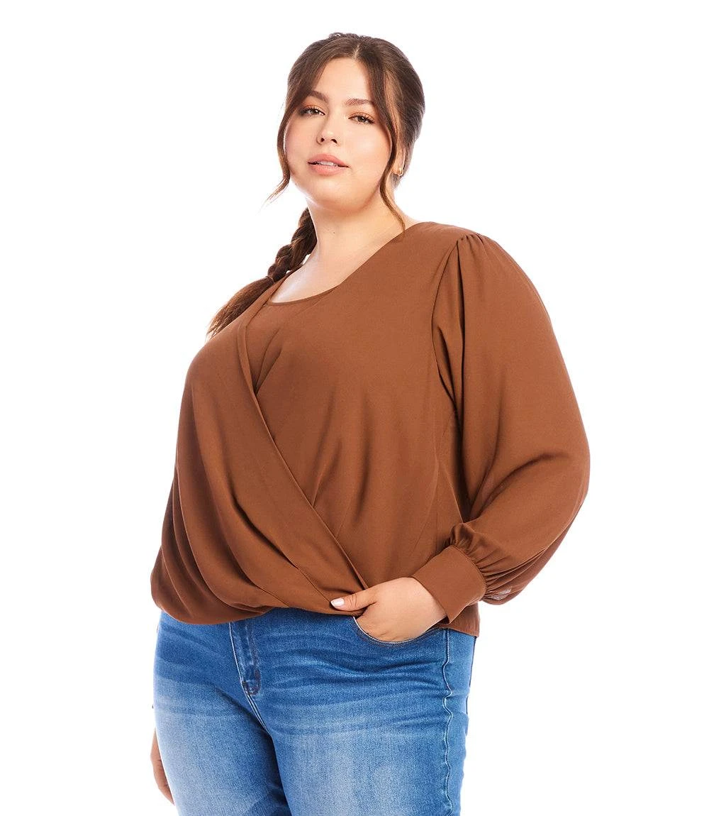 Plus Size Drape Front Top 4 Plus Size Drape Front Top - Image 2