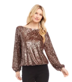Sequin Boatneck Top 10 Sequin Boatneck Top -Ghost London karenkane 2024 fall 3L30500 COP 00 1