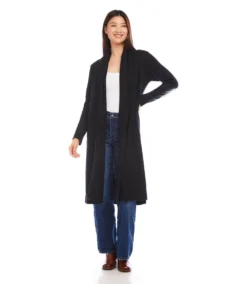 Faux Leather Patch Duster -Ghost London karenkane 2024 fall 3L57505 BLK 00 1