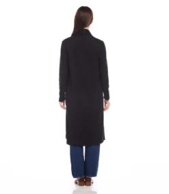 Faux Leather Patch Duster -Ghost London karenkane 2024 fall 3L57505 BLK 00 3