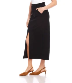 Chelsea Midi Skirt -Ghost London karenkane 2024 fall L09032 BLK 002