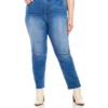 Plus Size Raw Hem Straight Jeans -Ghost London karenkane 2024 fall L48144W DEN 001