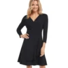 Petite Size Faux Wrap Drape Dress -Ghost London karenkane 2024 spring 3L95576P BLK 001