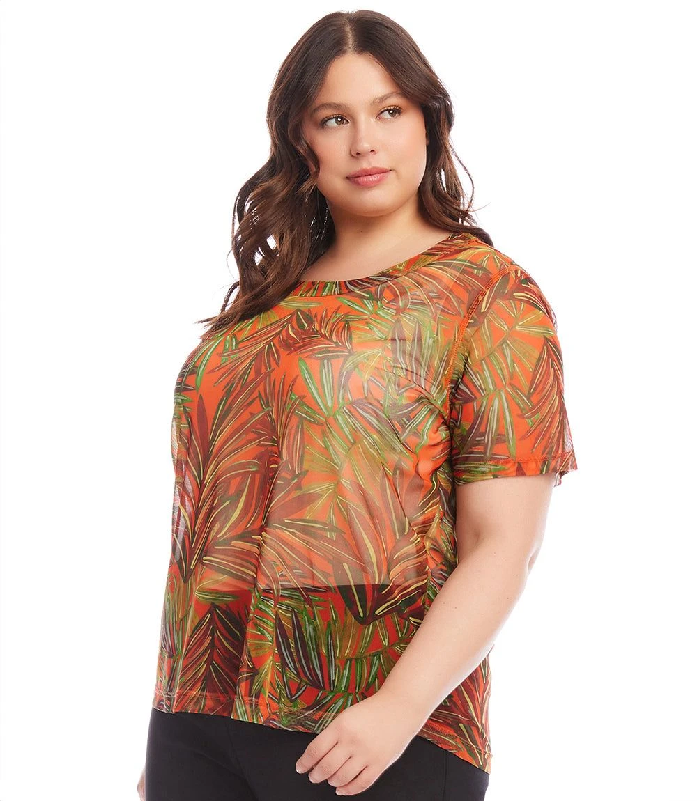 Plus Size Short Sleeve Mesh Top 4 Plus Size Short Sleeve Mesh Top - Image 2