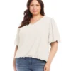 Plus Size Sleeve Puff Sleeve Top -Ghost London karenkane 2024 summer 2L25424W IVO 001