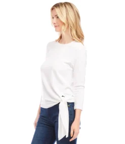 Petite Size Three Quarter Sleeve Side-Tie Top 9 Petite Size Three Quarter Sleeve Side-Tie Top -Ghost London karenkane 2024 summer L05506P OWH 002