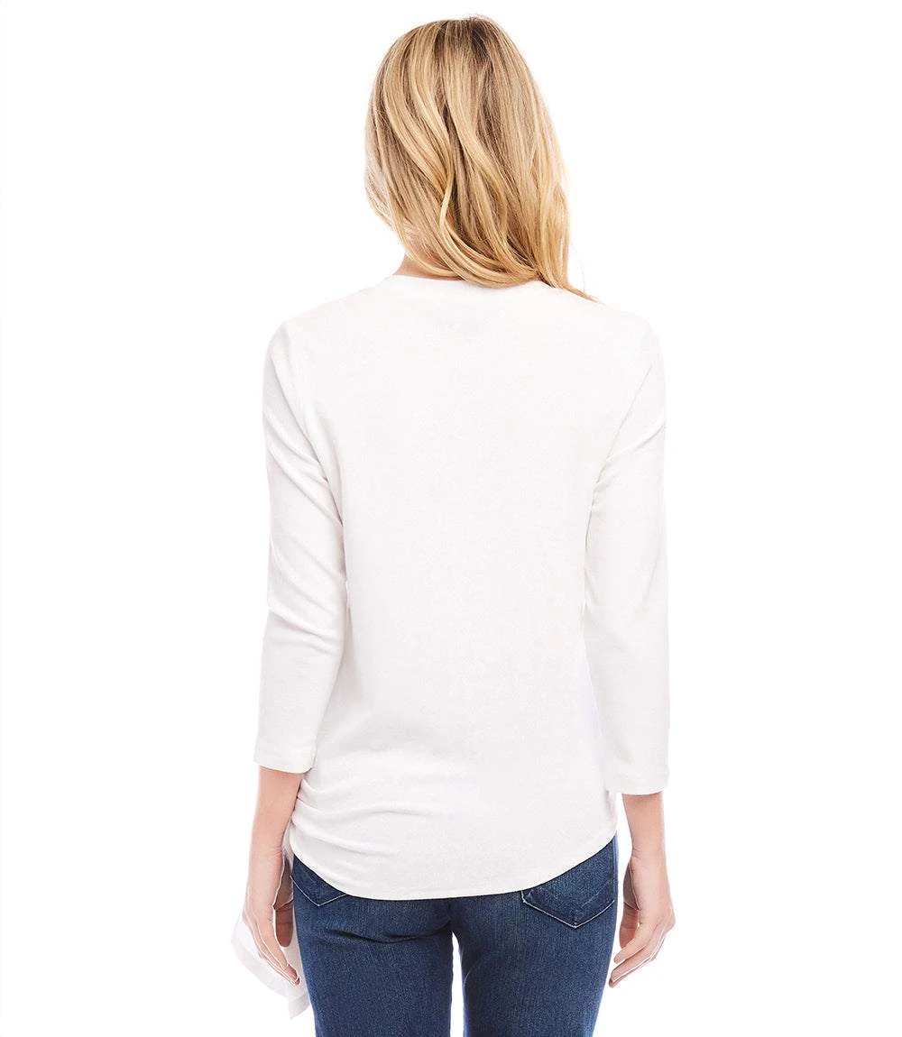 Petite Size Three Quarter Sleeve Side-Tie Top 6 Petite Size Three Quarter Sleeve Side-Tie Top - Image 4