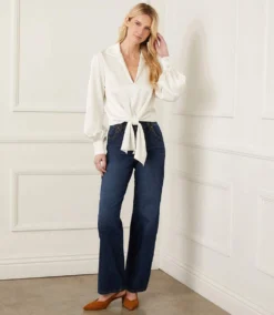 Satin Tie Front Top -Ghost London karenkane 2024 winter 4L11814 CRE 00