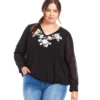 Plus Size Embellished Blouson Top