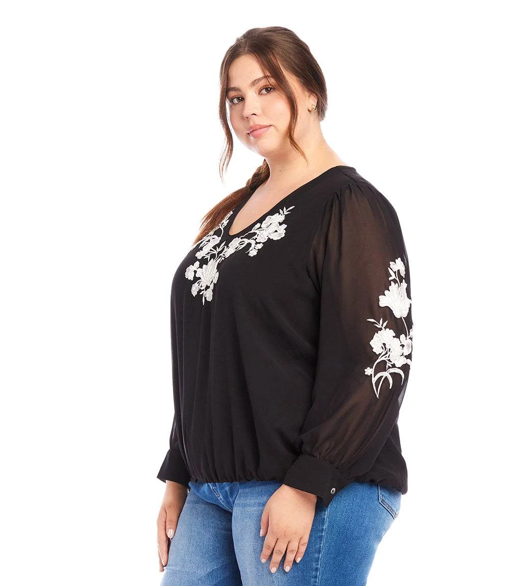 Plus Size Embellished Blouson Top 4 Plus Size Embellished Blouson Top - Image 2