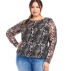 Plus Size Mesh Long Sleeve Top -Ghost London karenkane 2024 winter 4L17802W PRT 00 1