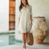 Linen Shirtdress -Ghost London karenkane 2025 spring L01553 OAT 000 1